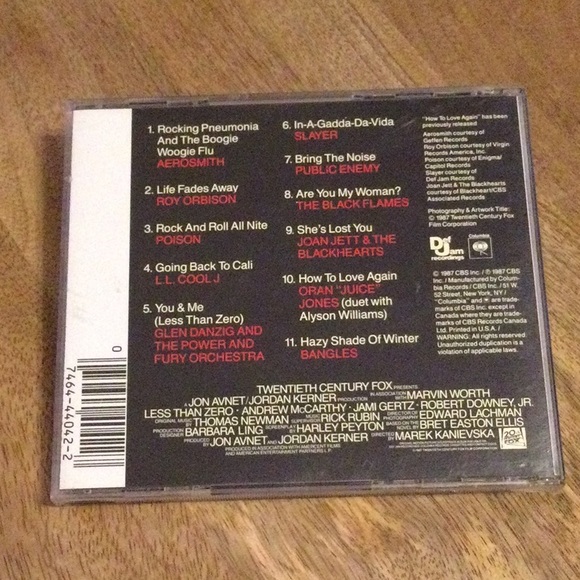 Less Than Zero Movie Soundtrack CD - Picture 2 of 5